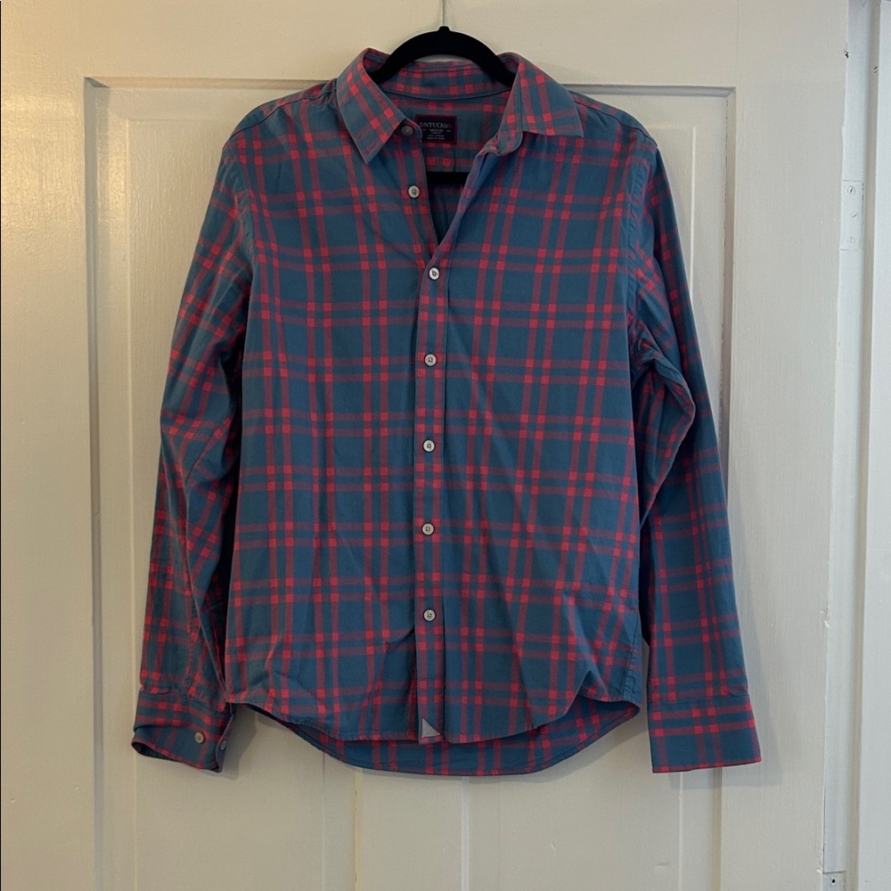 UNTUCKit Casual Plaid Shirt in Blue and Pink/Red